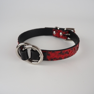 leash可收紧紧缩P链小众缺氧窒息 紧拽choker 进口蛇皮项圈定制