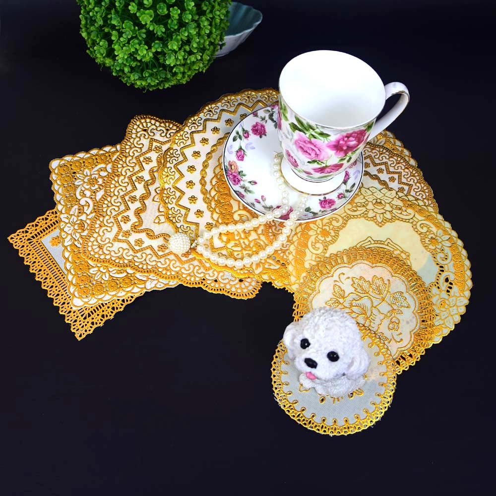 欧式托盘垫PVC烫金杯垫西餐垫碗垫烟缸垫隔热垫圆形方形花瓶垫,居家布艺,餐垫,淘宝优惠券,粉丝福利购,淘宝优惠卷