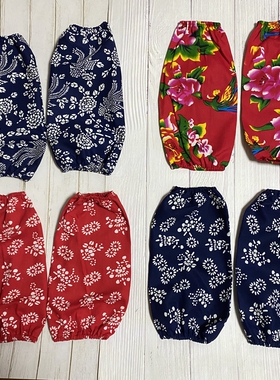 蓝印花布中国风纯棉农家乐采茶