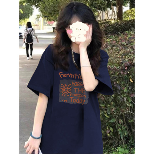 fromwrting 字母印花200克后包条ins夏装新款纯棉短袖休闲T恤潮女