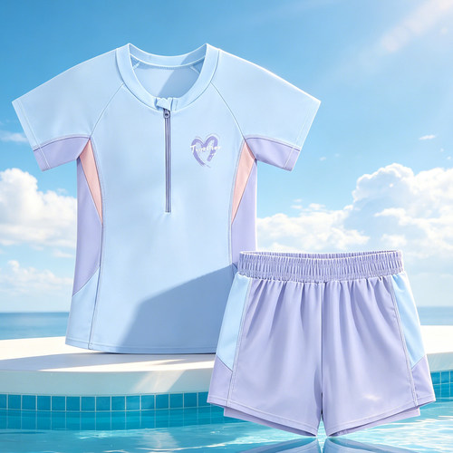 女童游泳衣女夏初中生中大童分体