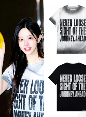 现货 minju同款badblood美式街头风纯棉短袖T恤男女款字母印花