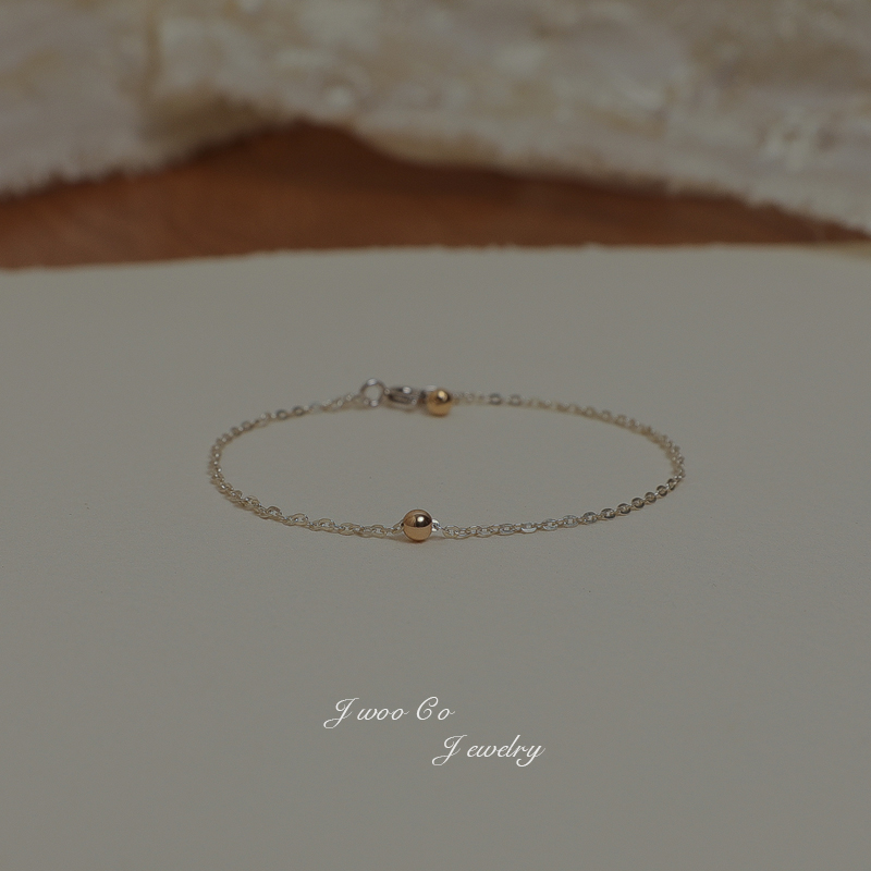 jwoos925银原创设计小金豆手链