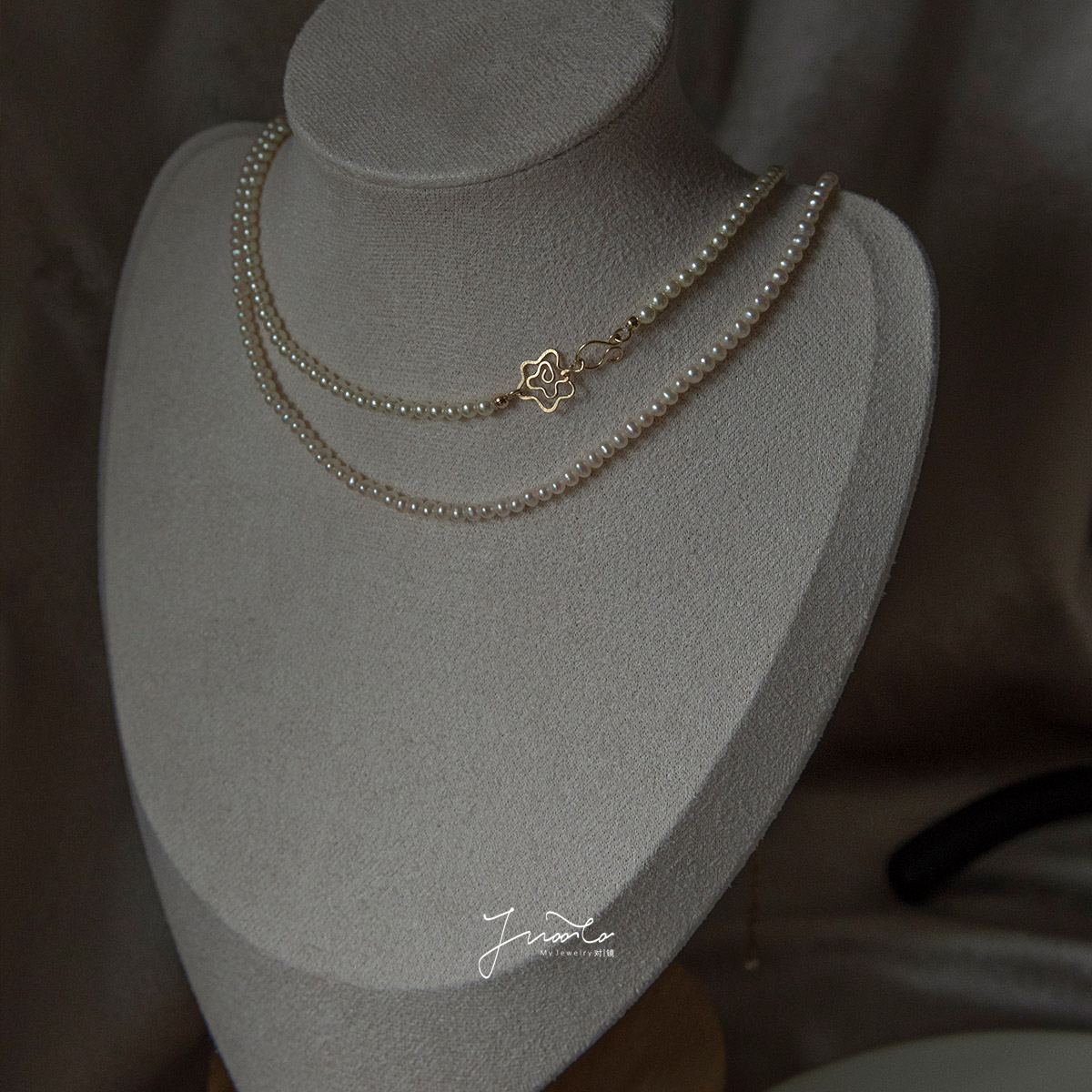 JWOObaby珍珠原创山茶花项链