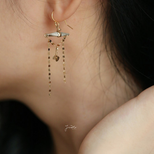 JWOO度假风注金纯银原创手工耳环