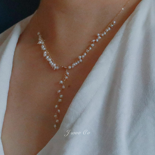 JWOO14K注金Y型链项链可水洗