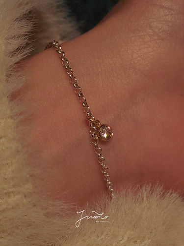 JWOOCO女纯银锆石细闪精致手链