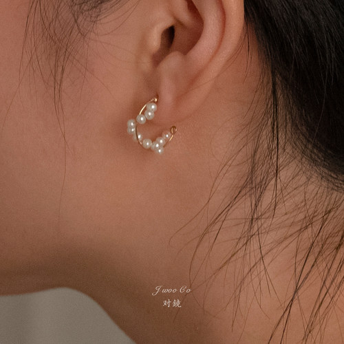 jwooco原创14k注金编织天然珍珠