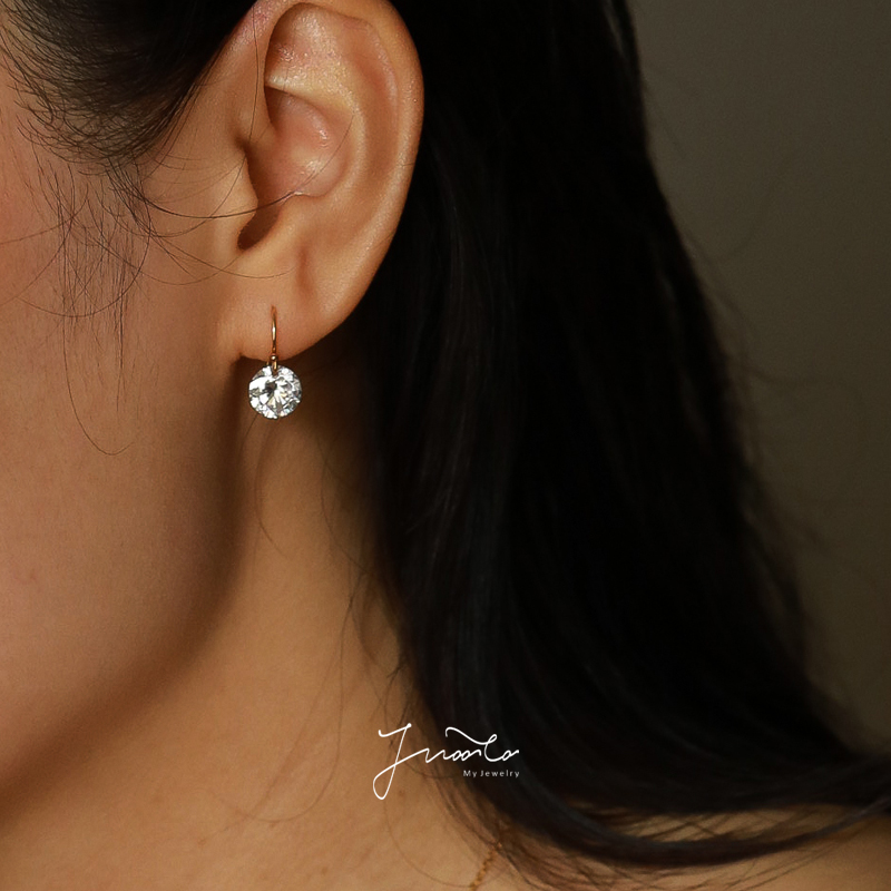 JWOO美国14k包金闪烁锆石耳坠