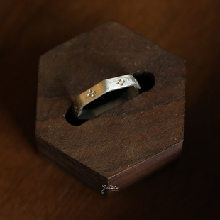 JWOOCO原创手工999足银戒指女錾花简约古典纤细闺蜜女友礼物精致