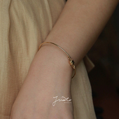 JWOOCO原创手工美国14K注金手镯女小众设计包金简约极细K金手镯女