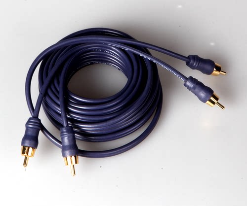 汽车音响功放低音炮喇叭纯铜1米2/3/5米音频线 莲花插头信号RCA线