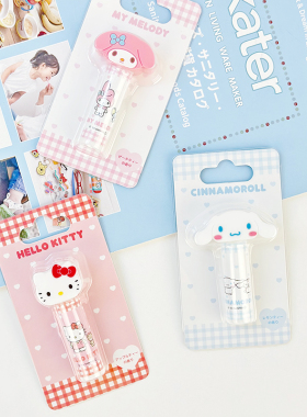 日本限定Sanrio三丽鸥保湿kitty美乐蒂可爱大耳狗卡通头润唇膏4g