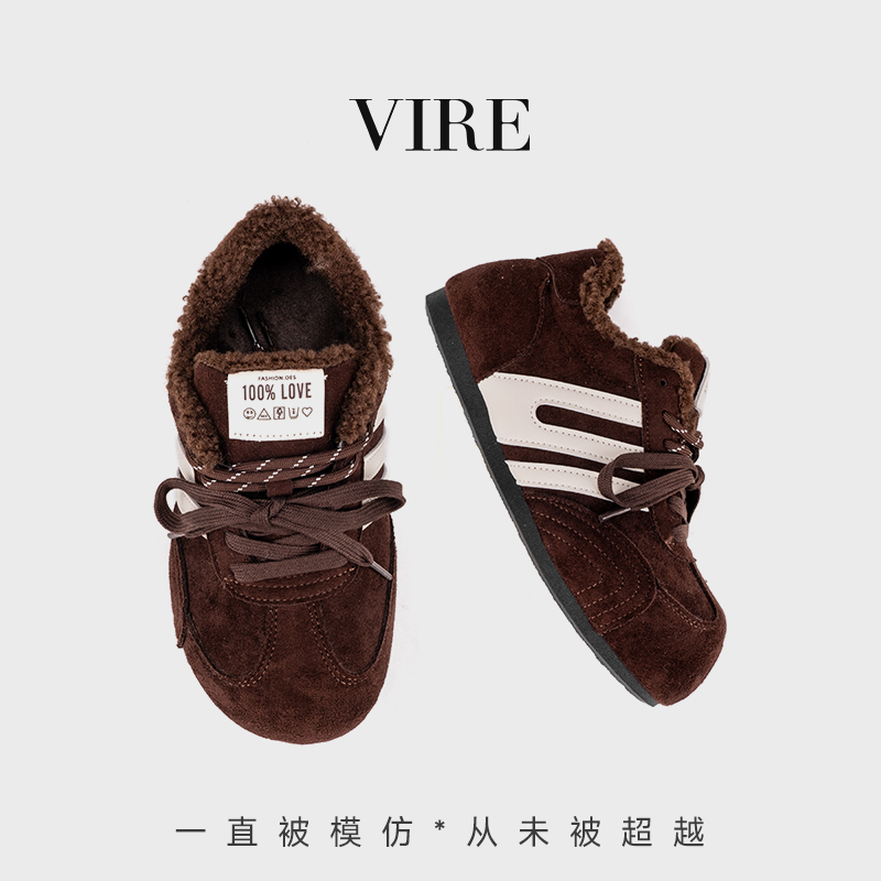 VIRE/K221新款法式时尚舒适百搭加绒平底单鞋B