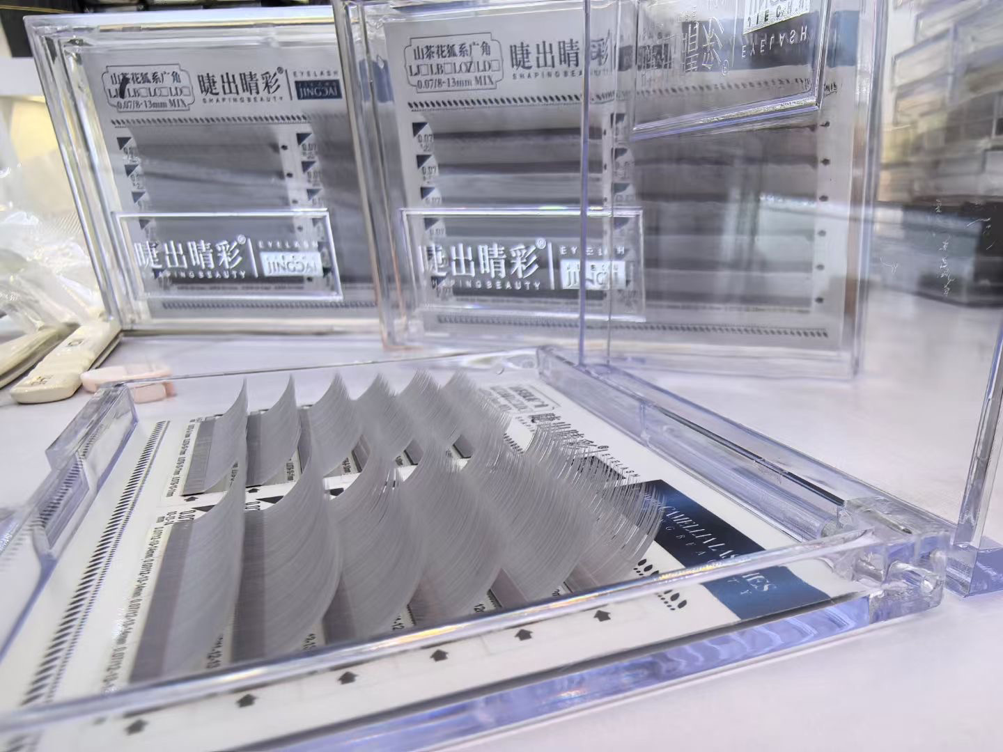 睫出睛彩Vip0.07灰白色漫画山茶花 白月光眼睫毛LJ /LC 8-13混合