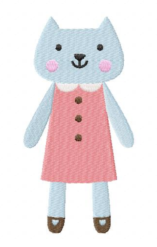 萌萌哒可爱小猫绣花刺绣文件卡通动漫动画片绣花刺绣文件