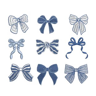 蝴蝶结系列电脑绣花刺绣文件U盘拷贝直接上机绣emb dst pes格式