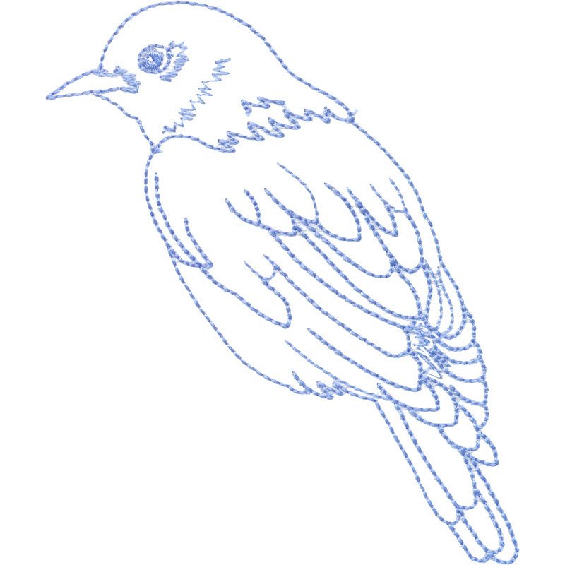 小鸟单色单针绣花刺绣文件20年绣花刺绣工作室打版打带制版打卡