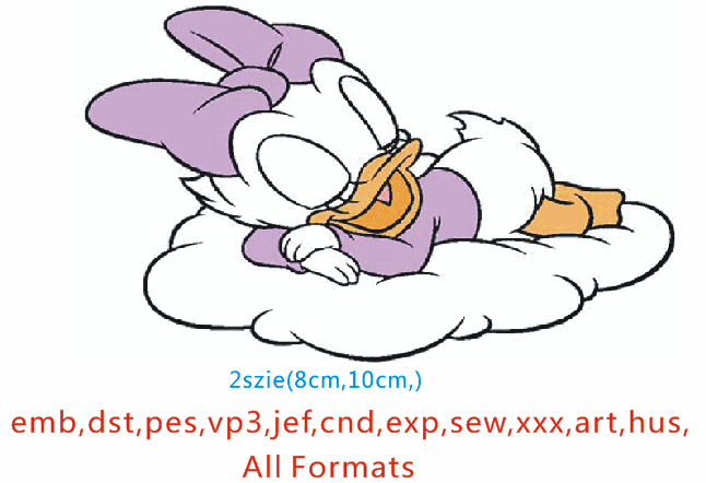 唐老鸭的女朋友黛丝绣花刺绣文件鸭子绣花文件家用商用绣花机通用