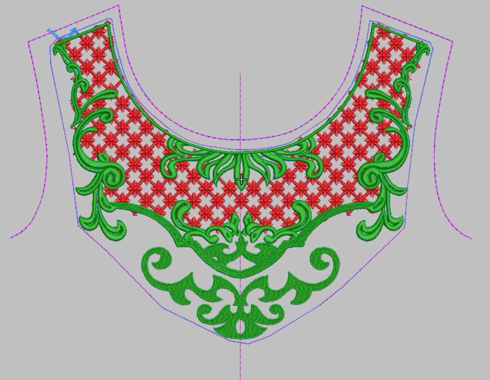 服装衣领大花电脑绣花刺绣文件服饰后背大花唐装汉服绣花刺绣花样