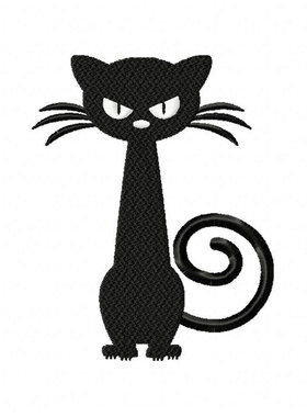 小猫电脑绣花刺绣元素文件黑色小猫电脑绣花emb dst威尔克姆绣花