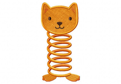 弹簧小猫电脑绣花刺绣文件emb dst绣花机专用设计diy刺绣元素文件