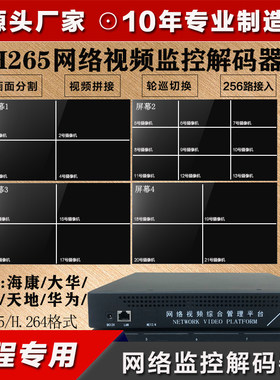 监控解码器256路接入清晰不卡顿