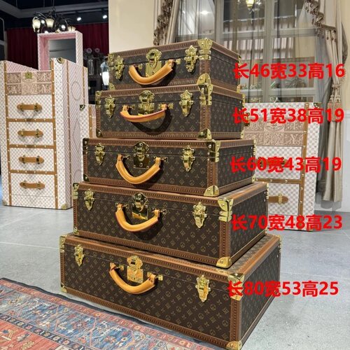 网红塔箱老花客厅茶几硬箱网红直播间老花箱子摆件行李箱抽屉茶几