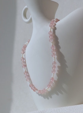 天然水晶项链女款锁骨链精致简约百搭珍珠高级感礼物送女友闺蜜