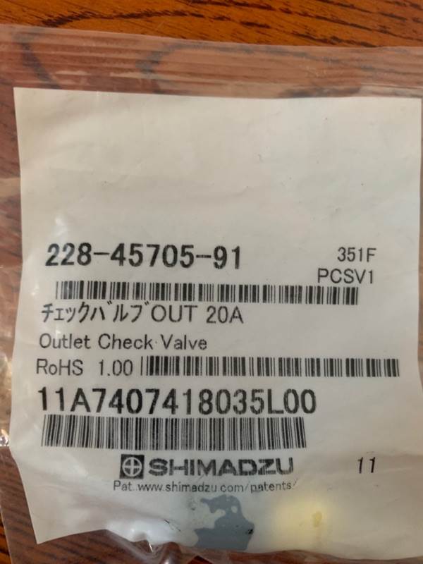 岛津单向阀 lc 20ad 出口单向阀 228-45705-91 促销
