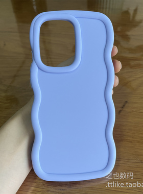 丁香紫波浪边10X适用小米14Ultra手机壳红米Note15r防摔K30软Turbo4Pro硅胶Note12潮流极速版9A大孔12R马卡龙