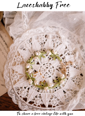 新款珍珠白色植物复古手链饰品