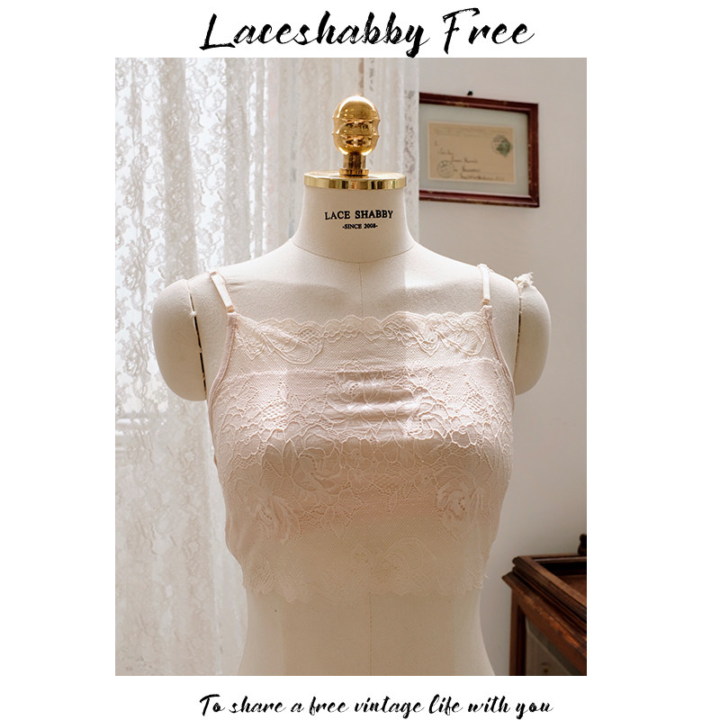 LACESHABBY FREE桑蚕丝蕾丝裹胸真丝吊带抹胸打底内衣围胸无胸垫