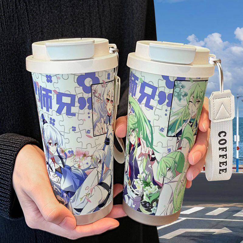 大师兄脑子有坑保温杯不锈钢学生高颜值吸管双饮大容量咖啡水杯