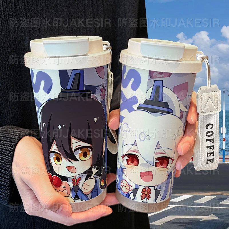 大师兄脑子有坑保温杯不锈钢学生高颜值吸管双饮大容量咖啡水杯