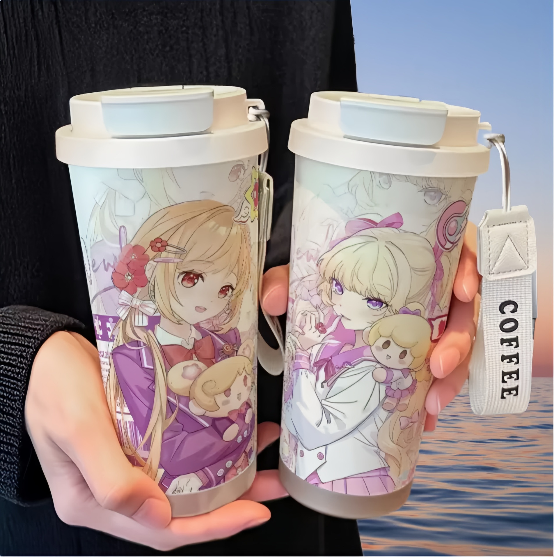 小花仙夏安安儿童水杯女生高颜值大容量动漫周边保温杯不锈钢吸管