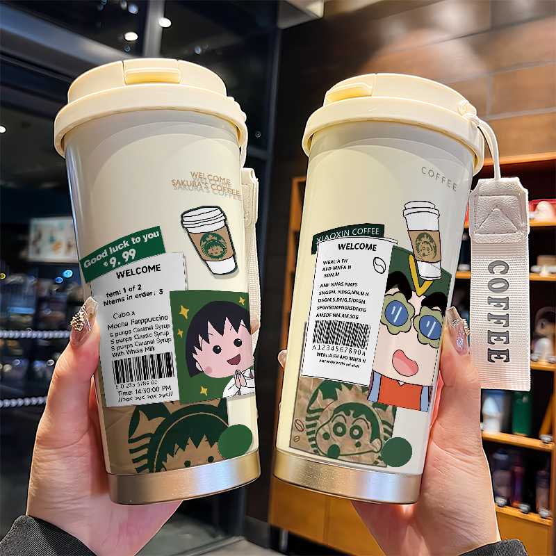 小丸子手办周边保温杯不锈钢大