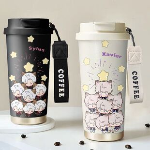 恋与深空秦彻沈星回双饮咖啡杯手办周边高颜值女生不锈钢吸管保温