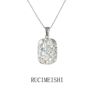 小雏菊原创哑光银镂空锆石锁骨链