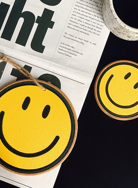 Homeside笑脸隔热垫ins软木垫黄色smile面包板餐盘装饰锅垫餐垫