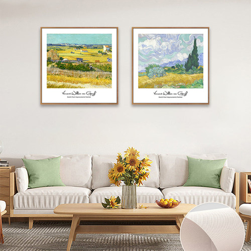 北欧风梵高客厅名画卧室餐厅挂画