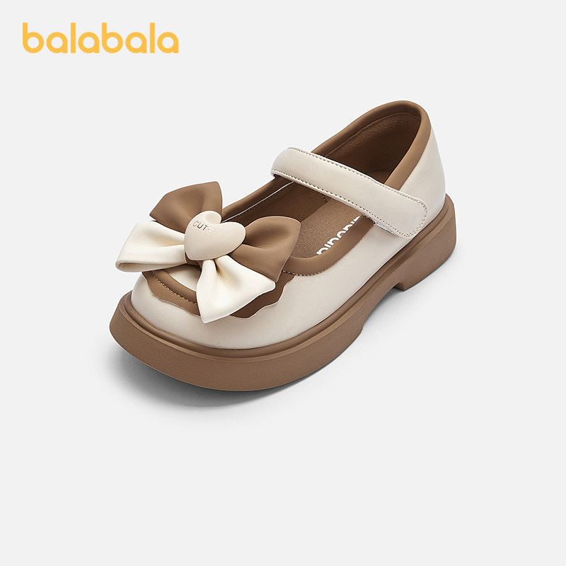 巴拉巴拉童鞋儿童休闲鞋女童春秋时尚撞色蝴蝶结公主鞋英伦风皮鞋,童鞋/婴儿鞋/亲子鞋,皮鞋,淘宝优惠券,粉丝福利购,淘宝优惠卷