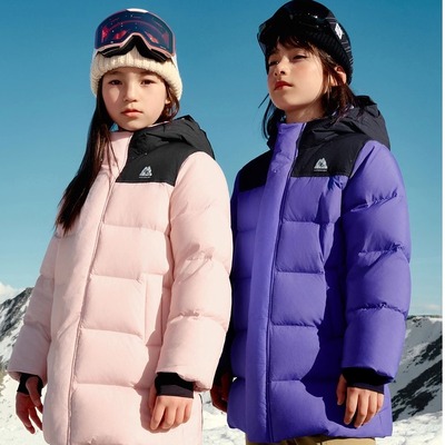 【bp】巴拉巴拉功能运动25冬儿童长款羽绒服防寒户外拼接撞色外套