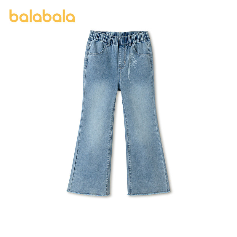 【balaOne】巴拉巴拉童装儿童裤子女童2026春装新款牛仔喇叭裤潮,童装/婴儿装/亲子装,儿童牛仔裤,淘宝优惠券,粉丝福利购,淘宝优惠卷