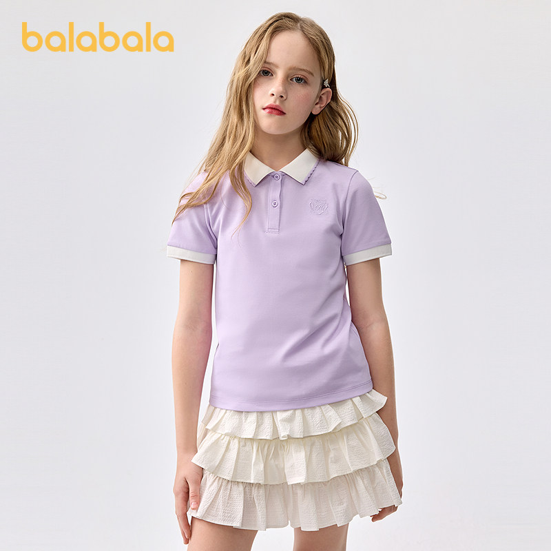 巴拉巴拉童装儿童短袖女童t恤夏装中大童POLO衫休闲上衣凉感抗菌,童装/婴儿装/亲子装,T恤,淘宝优惠券,粉丝福利购,淘宝优惠卷