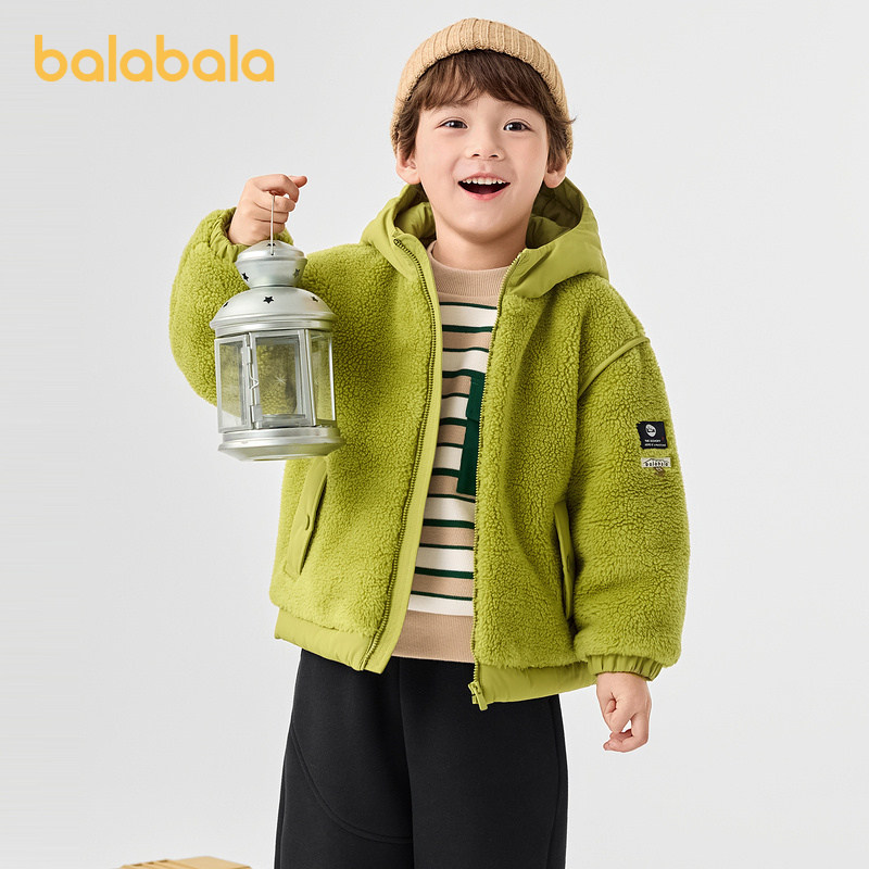 巴拉巴拉童装儿童棉服男童秋冬仿羊羔毛外套百搭小童连帽上衣户外,童装/婴儿装/亲子装,棉袄/棉服,淘宝优惠券,粉丝福利购,淘宝优惠卷