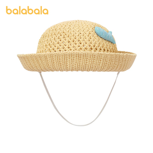 巴拉巴拉婴童帽子宝宝翻檐草帽舒适柔软轻便时尚 外出 商场同款