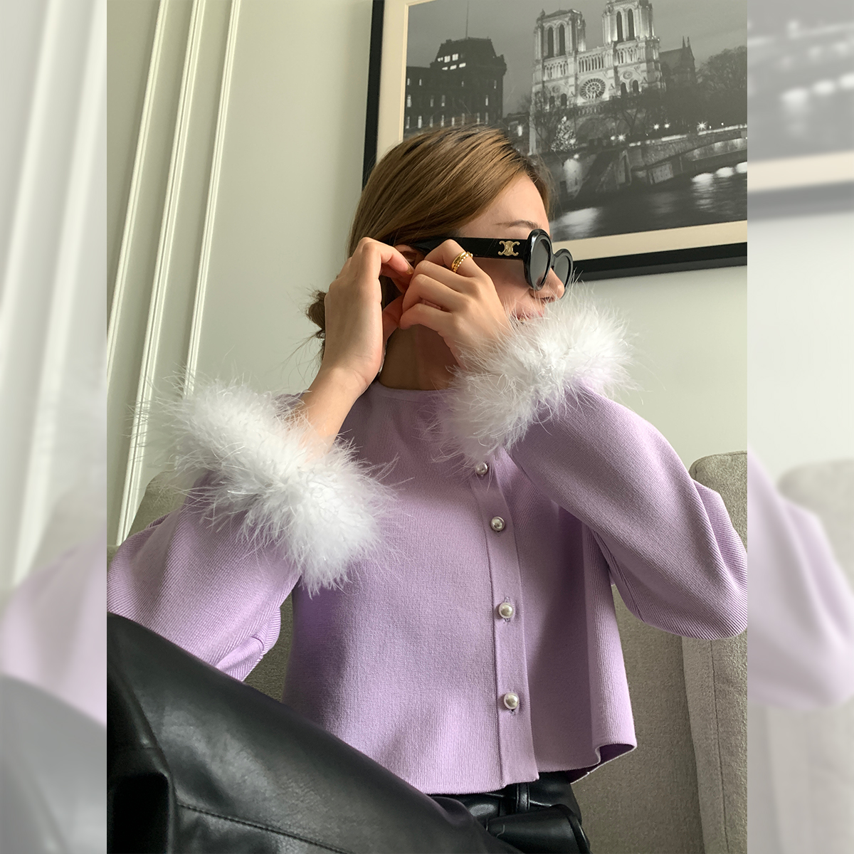 新款胖妹妹短款蓝色时尚外套女