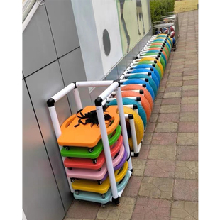 幼儿园户外滑板车平衡车架高跷架沙水玩具架体操垫收纳架带轮子