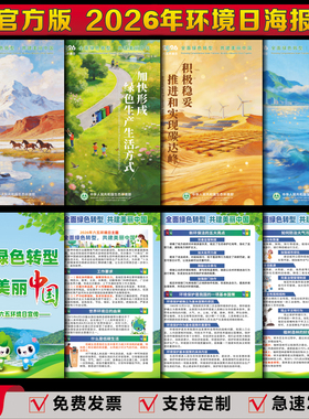 2026年65世界环境日主题宣传海报挂图六五环境绿色环保主题看板